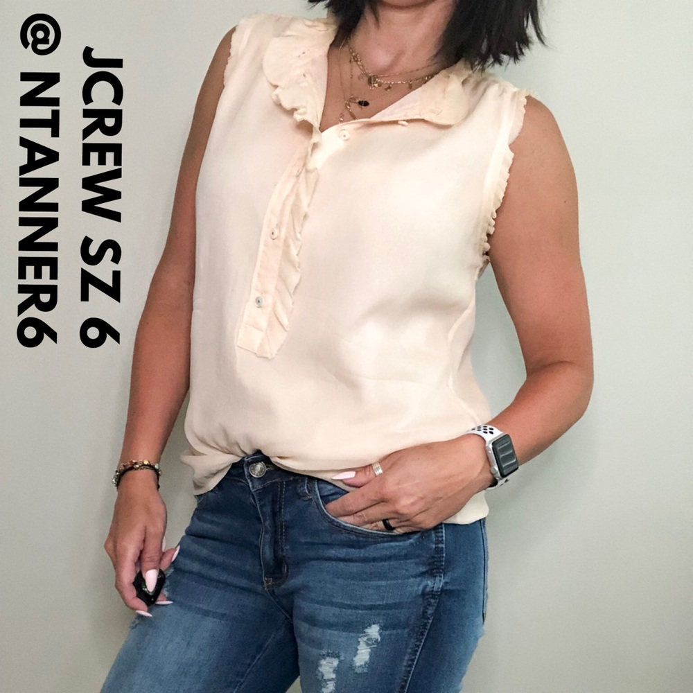 JCREW PEACH BUTTON UP TANK TOP BLOUSE